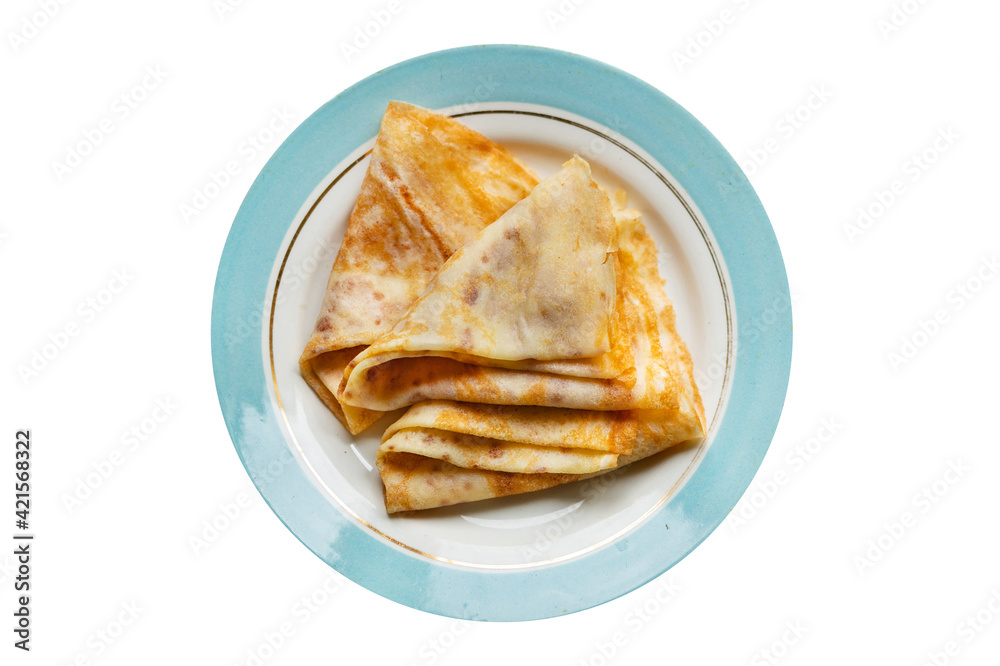 crepes breakfast thin pancakes sweet dessert flat cake Shrovetide snack healthy meal top view copy space for text food background rustic crepes breakfast thin pancakes sweet dessert flat cake Shrovetide snack healthy meal top view copy space for text food background rustic