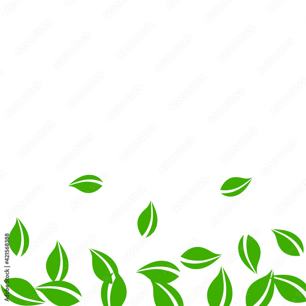 Falling green leaves. Fresh tea neat leaves flying Falling green leaves. Fresh tea neat leaves flying