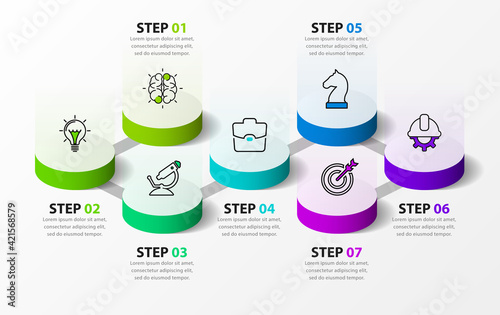 Infographic design template. Creative concept with 7 steps