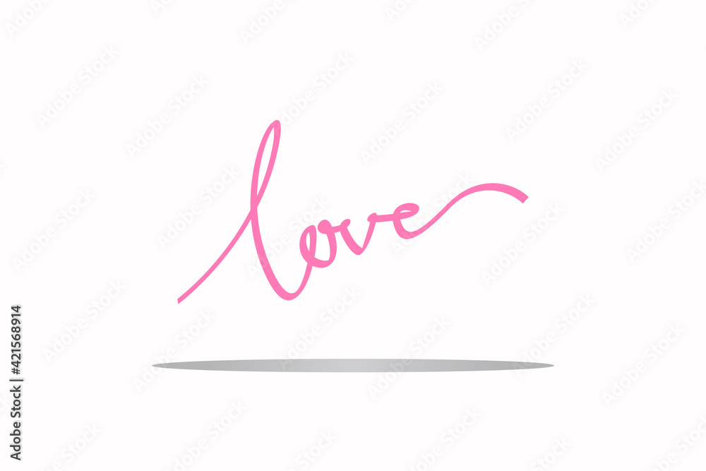 LOVE. Valentine's concept, handwritten, modern. Calligraphy, brush. Isolated on white background LOVE. Valentine's concept, handwritten, modern. Calligraphy, brush. Isolated on white background