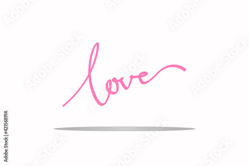 LOVE. Valentine's concept, handwritten, modern. Calligraphy, brush. Isolated on white background