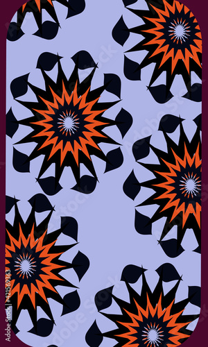 Tarot cards - back design. Flower pattern
