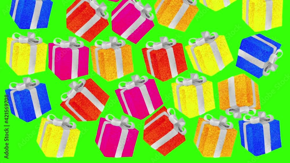 Beautiful multicolored gift boxes with ribbons and falling bows. Fall from top to bottom. fill the frame .. Alpha mask. The concept of the holiday, anniversary, wedding, birthday, christmas. Beautiful multicolored gift boxes with ribbons and falling bows. Fall from top to bottom. fill the frame .. Alpha mask. The concept of the holiday, anniversary, wedding, birthday, christmas.