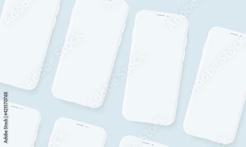 Mockup of clay vector smartphone.