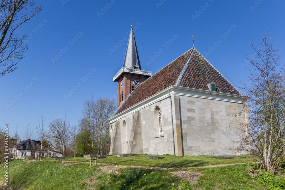 Historic church of Saaxumhuizen village in Groningen, Netherlands Historic church of Saaxumhuizen village in Groningen, Netherlands