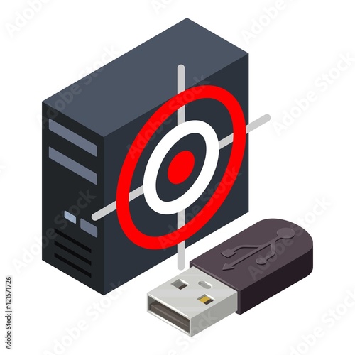 Information leakage icon. Isometric illustration of information leakage vector icon for web