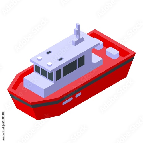 Aid rescue boat icon. Isometric of Aid rescue boat vector icon for web design isolated on white background