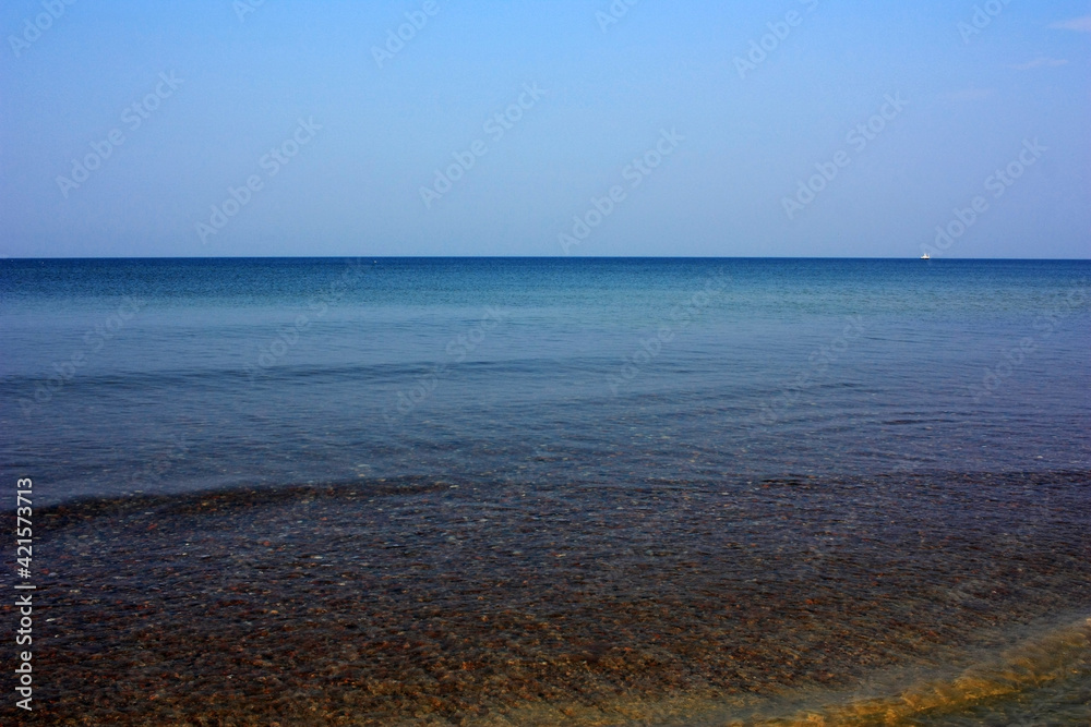 Blue surface of the Mediterranean sea