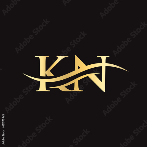 KN logo. Monogram letter KN logo design Vector. KN letter logo design with modern trendy.
