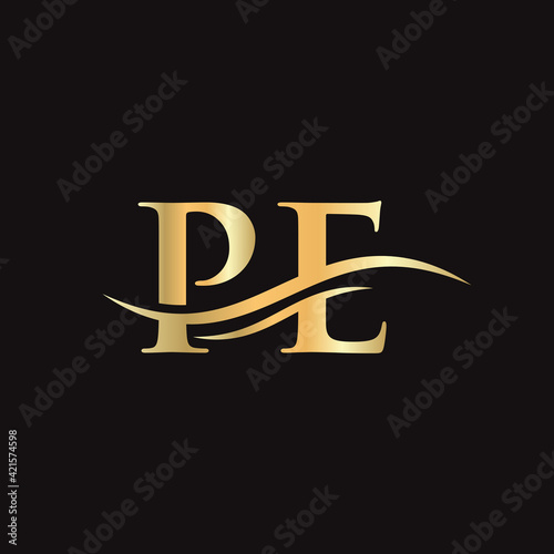 PE Linked Logo for business and company identity. Creative Letter PE Logo Vector