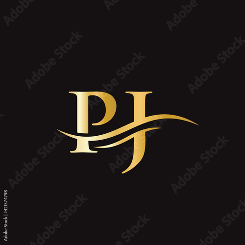 Creative PJ letter with luxury concept. Modern PJ Logo Design for business and company identity.