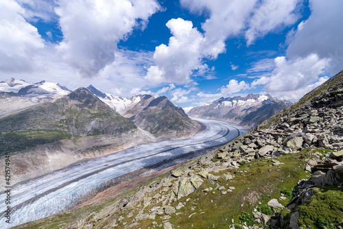 Aletsch Gletscher, Kanton Wallis, Berner Alpen, Schweiz 