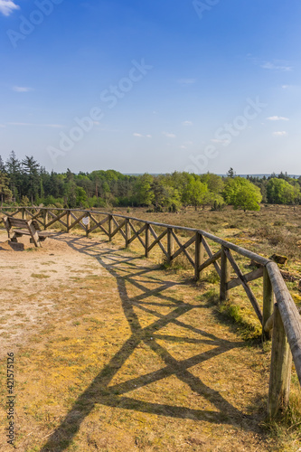 Bench at the viewpoint on top of the Lemelerberg hill in Overijssel, Netherlands