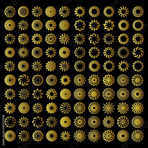 set of luxury circle mandala ornament