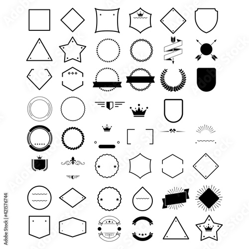 set of retro vintage badge frame ornament logo design vector template