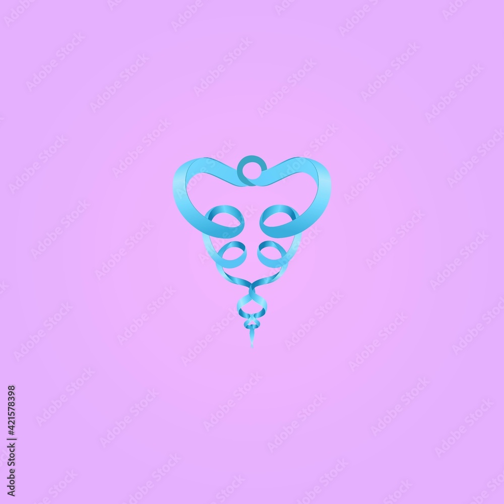 abstract ribbon love logo design vector abstract ribbon love logo design vector