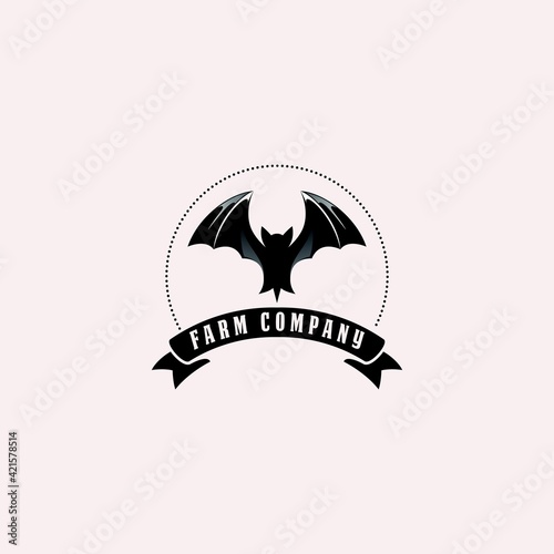 black bat logo design vector template