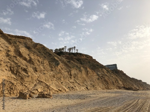 cliffs along the Mediterranean coast Israel Netanya photo