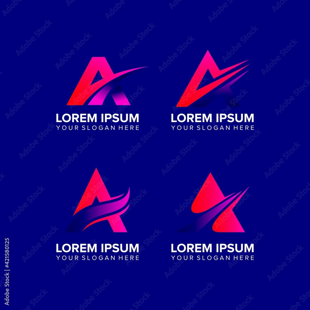 set of A letter logo design vector set of A letter logo design vector