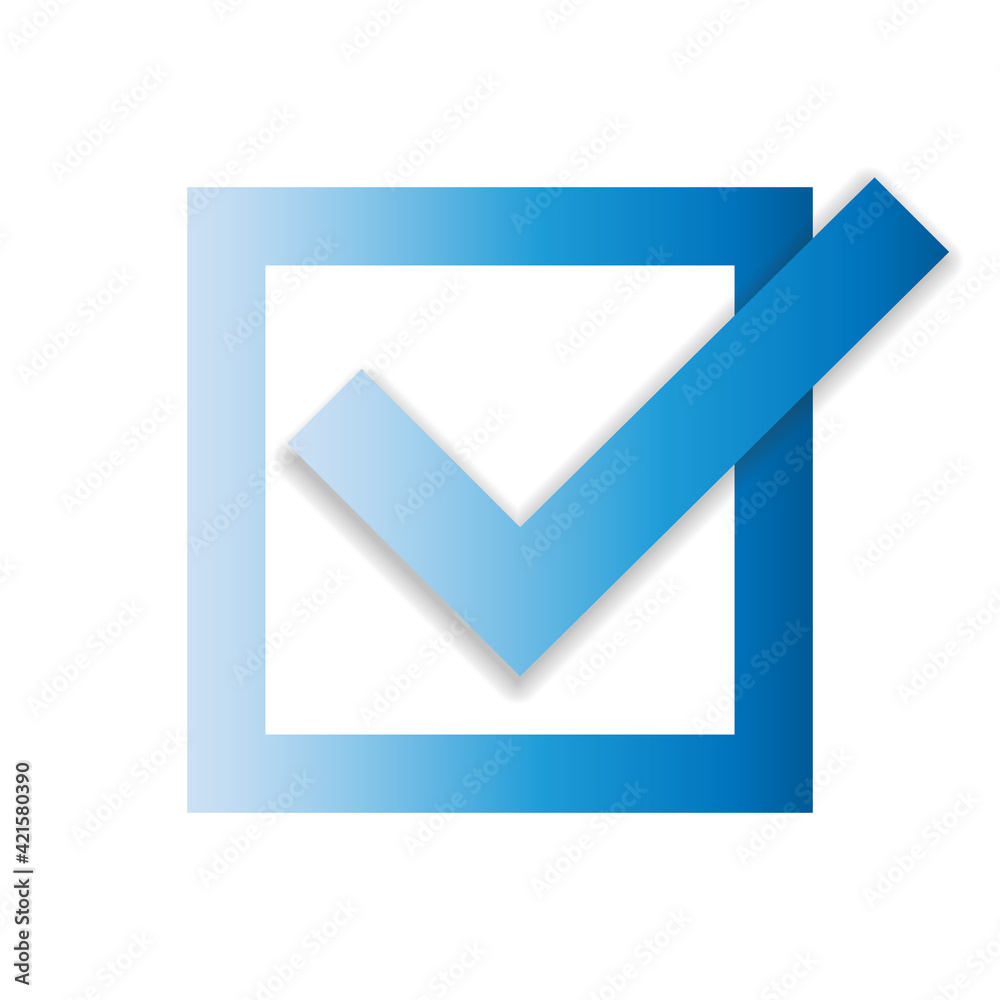 blue checkbox with checkmark isolated on white background vector illustration blue checkbox with checkmark isolated on white background vector illustration