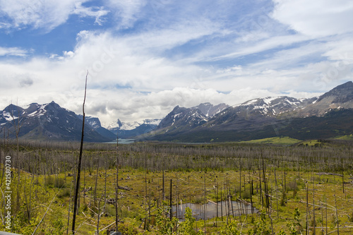 Glacier National Park, snow-capped mountain range, Montana, USA  © Martina