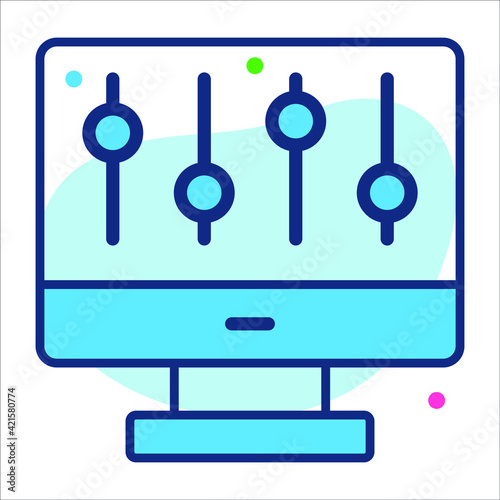 controller flat line modern illustration 