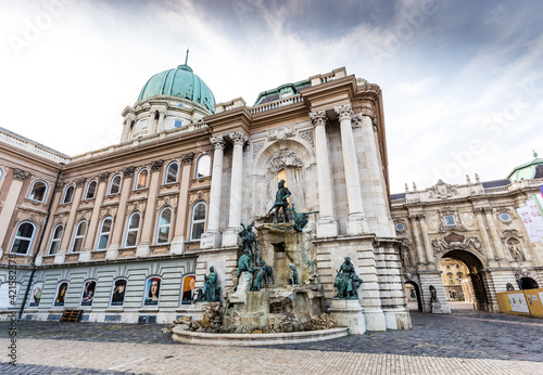 Royal Castle and Matthias Fountain in Budapest, Hungary