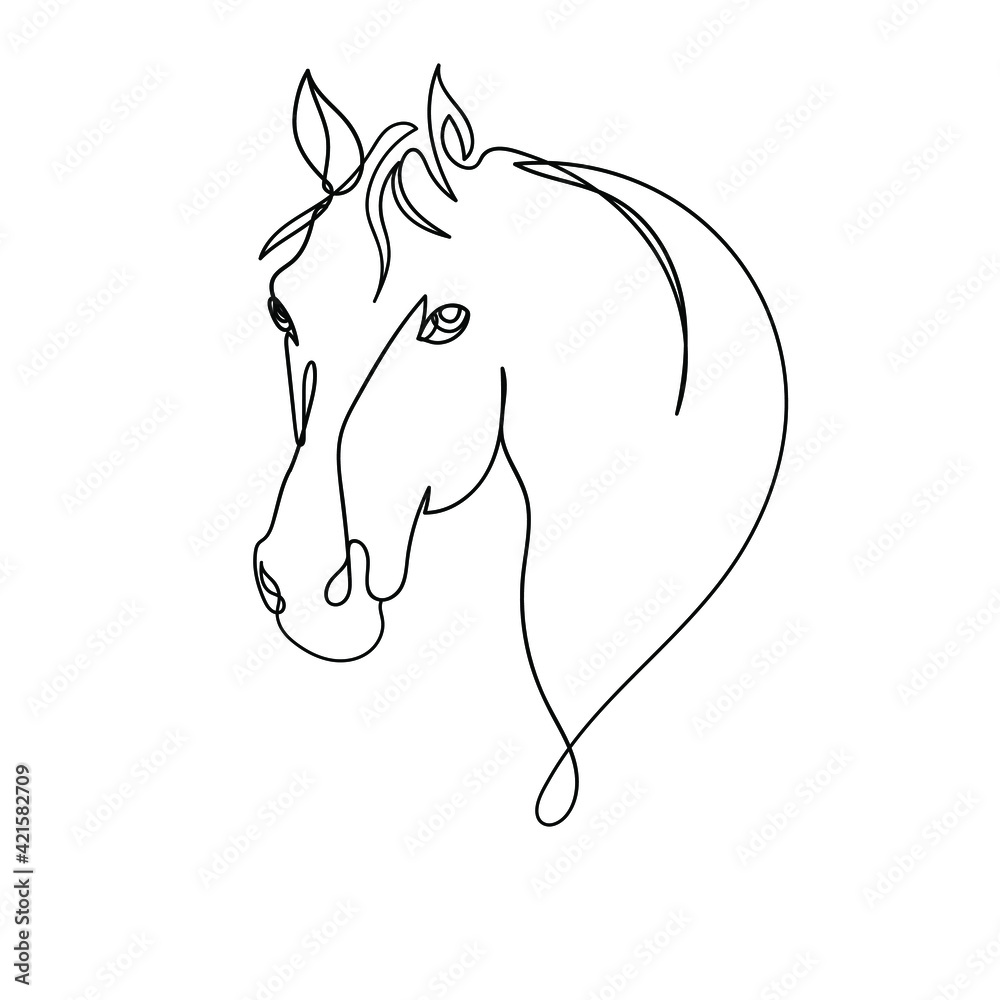Equine With One Line  Part I on Behance  Horse tattoo design Horse tattoo  Horse drawings