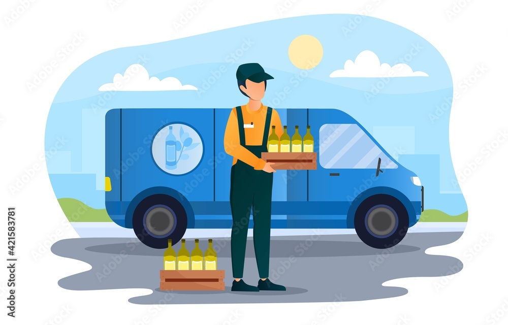 Online delivery service concept, online order tracking, delivery home and office Online delivery service concept, online order tracking, delivery home and office
