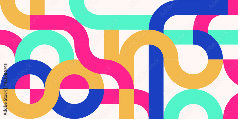 Geometry minimalistic artwork with simple shape and figure vector illustration. Abstract pattern design in Scandinavian style for web banner branding package wallpaper