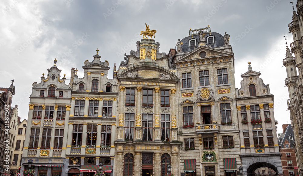 Fototapeta premium View on one of the building at the Grand Place (Grote Markt) in Brussels, Belgium