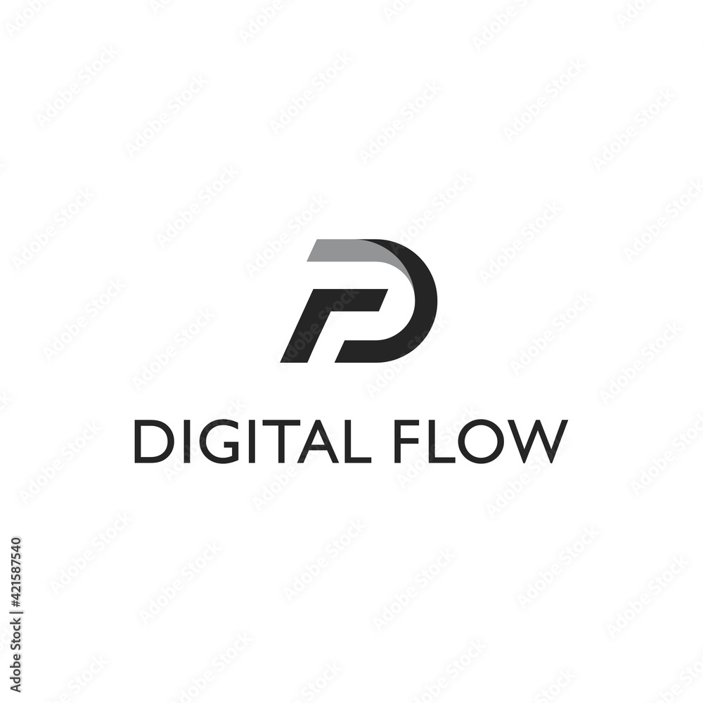Logo with initials DF modern, sophisticated and futuristic design Logo with initials DF modern, sophisticated and futuristic design