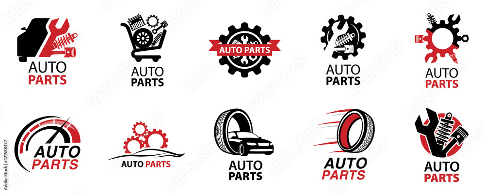 Vector logo of car parts, auto repair