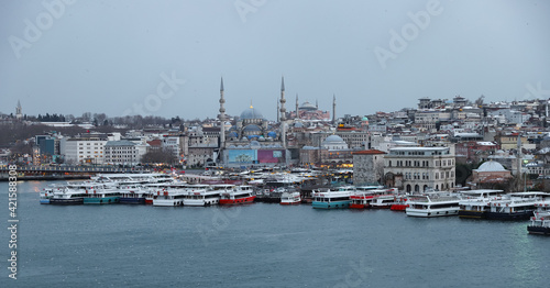 Golden Horn and Eminonu District in Istanbul, Turkey