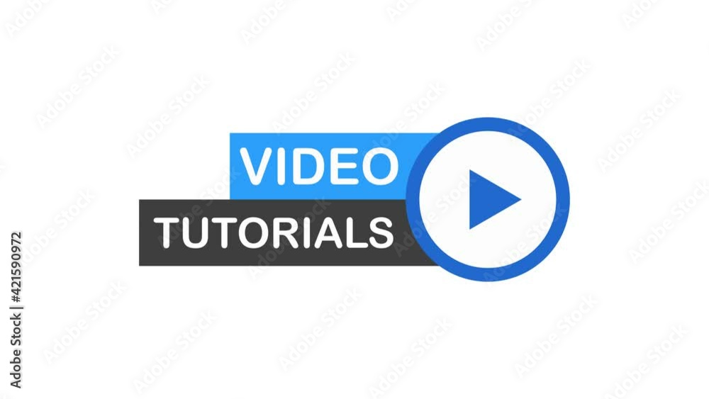 Video tutorials Button, icon, emblem, label. Motion graphics.
