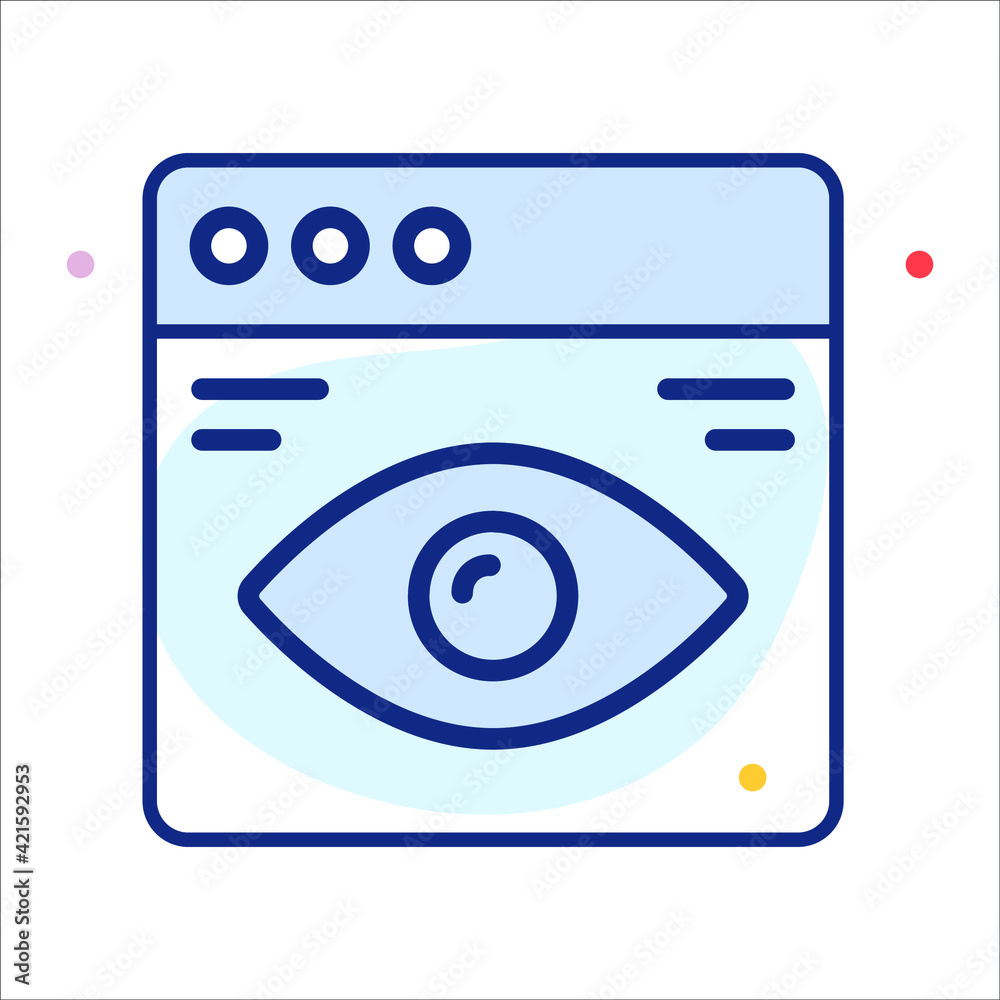 website vision flat line modern illustration website vision flat line modern illustration