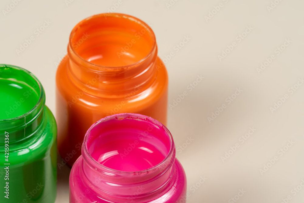 open gouache paint glass opened with copy space open gouache paint glass opened with copy space