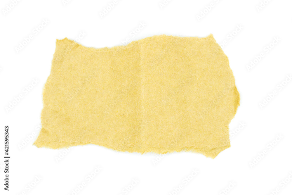 Torn out brown paper isolated on white background