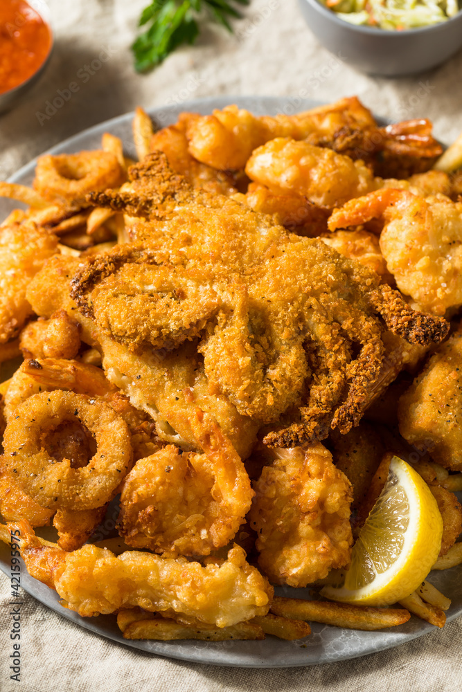 Homemade Deep Fried Seafood Platter