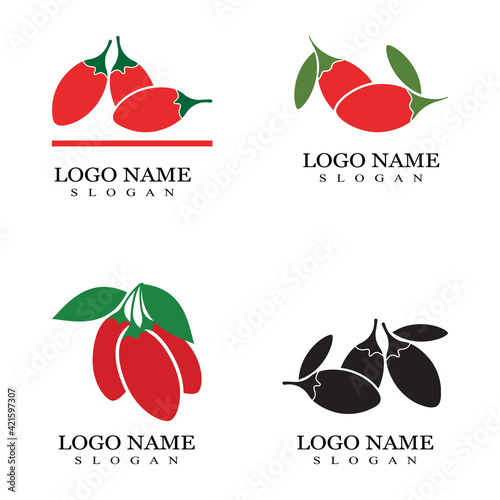 Goji berry vector illustration template design