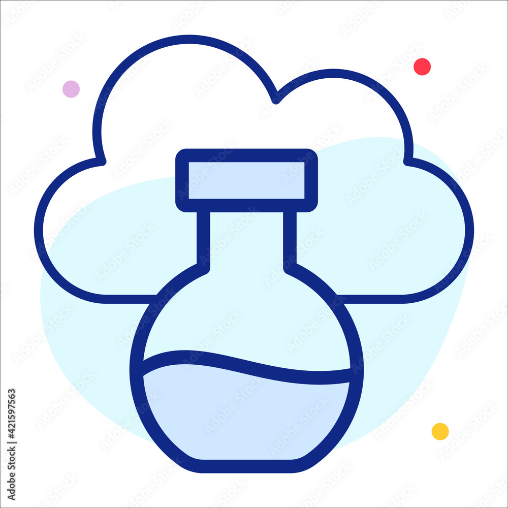 cloud experiment flat line modern illustration cloud experiment flat line modern illustration