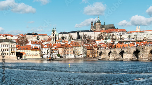 Beautiful Prague reflected in the river