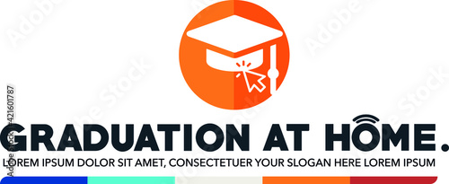 GRADUATION ONLIE AT HOME LOGO CONCEPT DESIGN EDUCATION SCHOOL photo