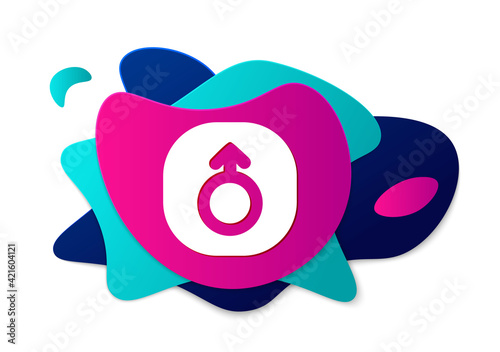 Color Mars symbol icon isolated on white background. Astrology, numerology, horoscope, astronomy. Abstract banner with liquid shapes. Vector