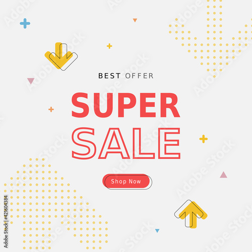 Super sale banner with sample text