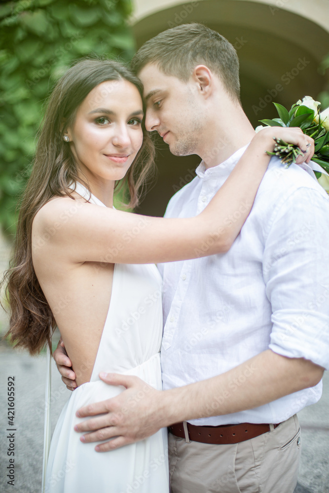 Young white couple in park Young white couple in park