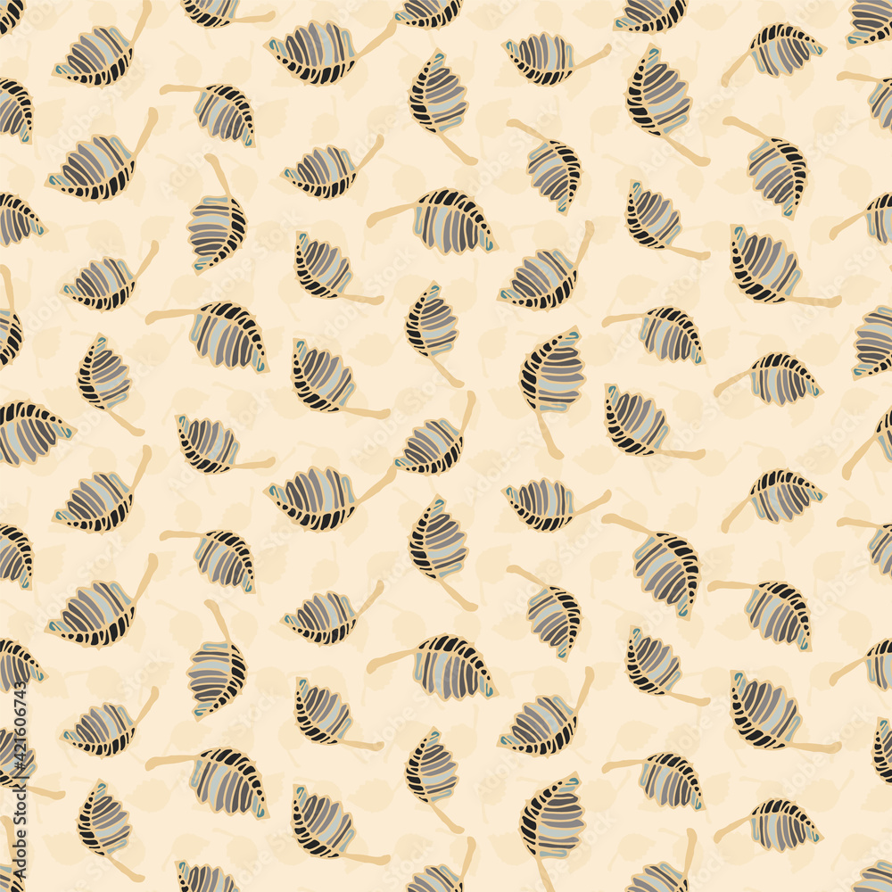 leaves toss seamless vector pattern on pale yellow leaves toss seamless vector pattern on pale yellow