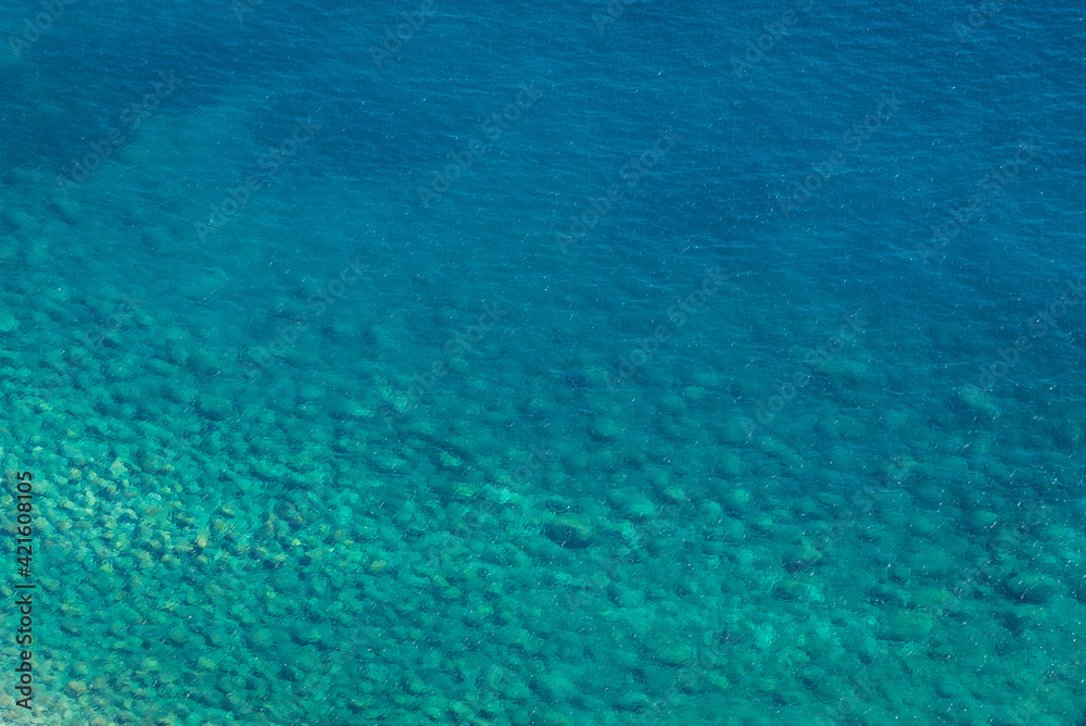 Aerial view of tropical water background 
