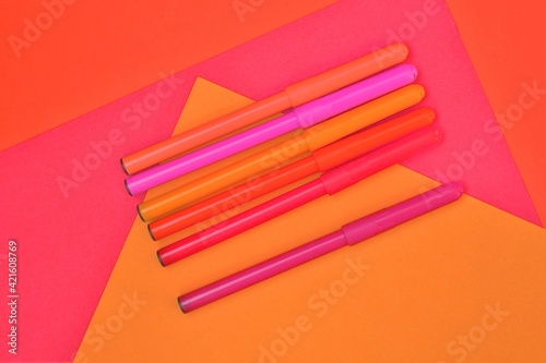 felt-pens in warm colors