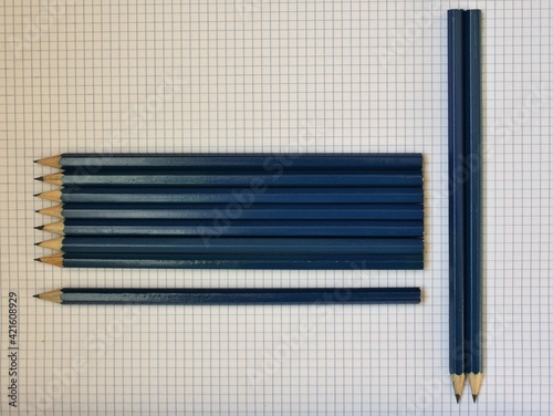 graphite pencils on booklet sheet
